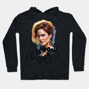 Carla Gugino watercolor portrait graphic design Hoodie